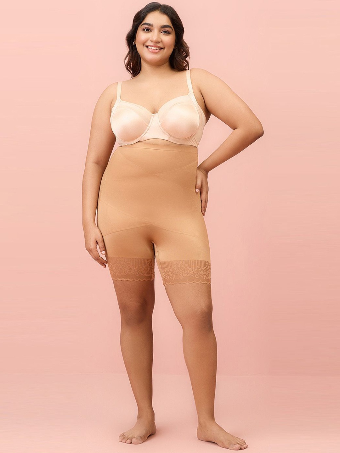 

Nykd Lace Tummy & Thigh Shapewear, Brown