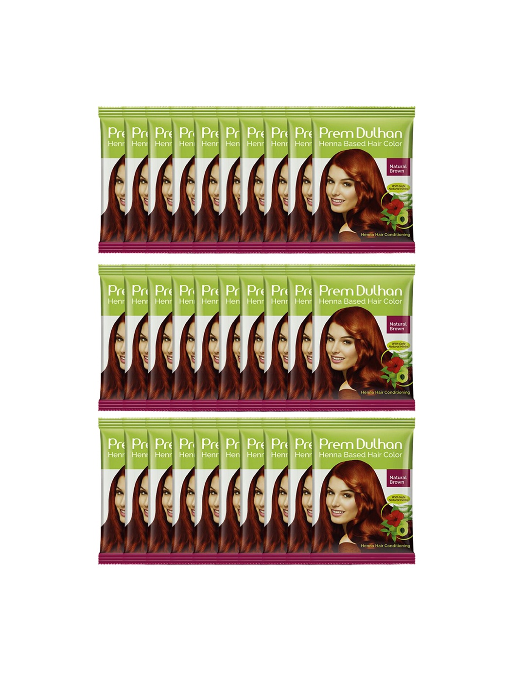 

Prem Dulhan Set Of 30 Henna Based Hair Colour Natural Brown- 450gm