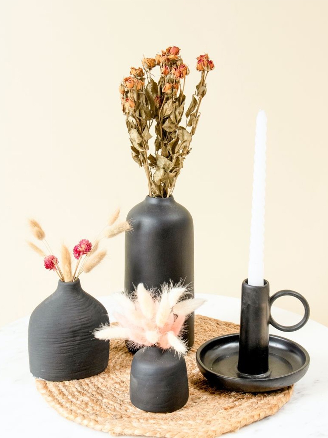 

ArteCasa 4 Pieces Timeless Black Arrangement Ceramic Vases