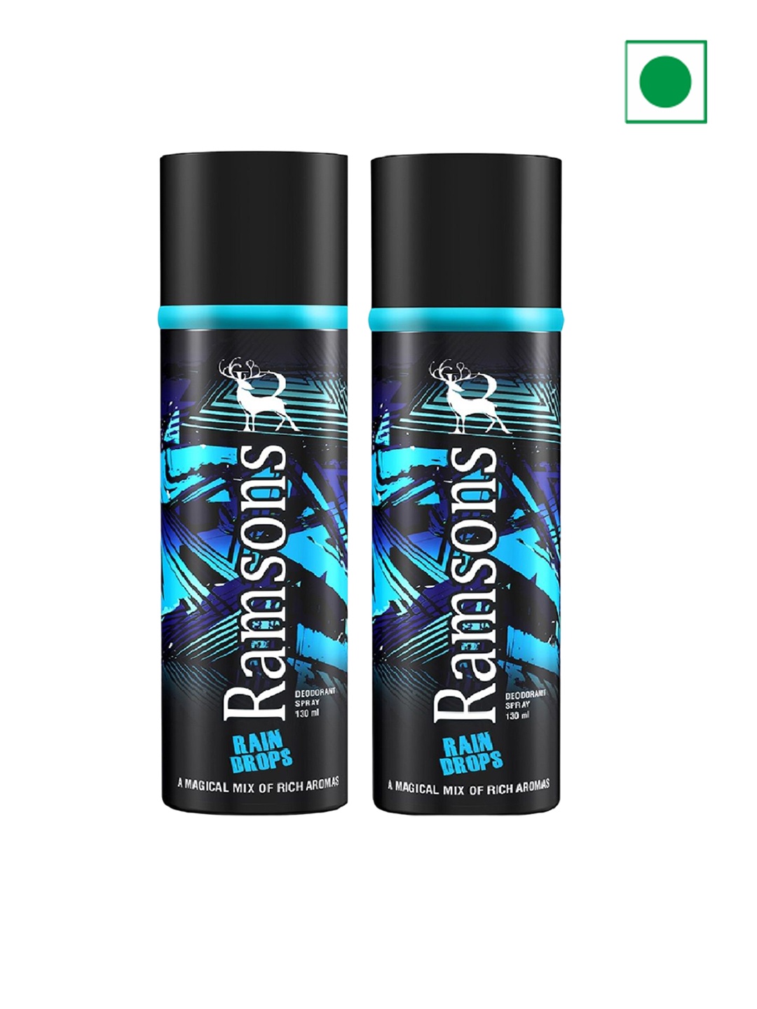 

Ramsons Set Of 2 Rain Drops Deodorant Spray-130ml Each, Multi