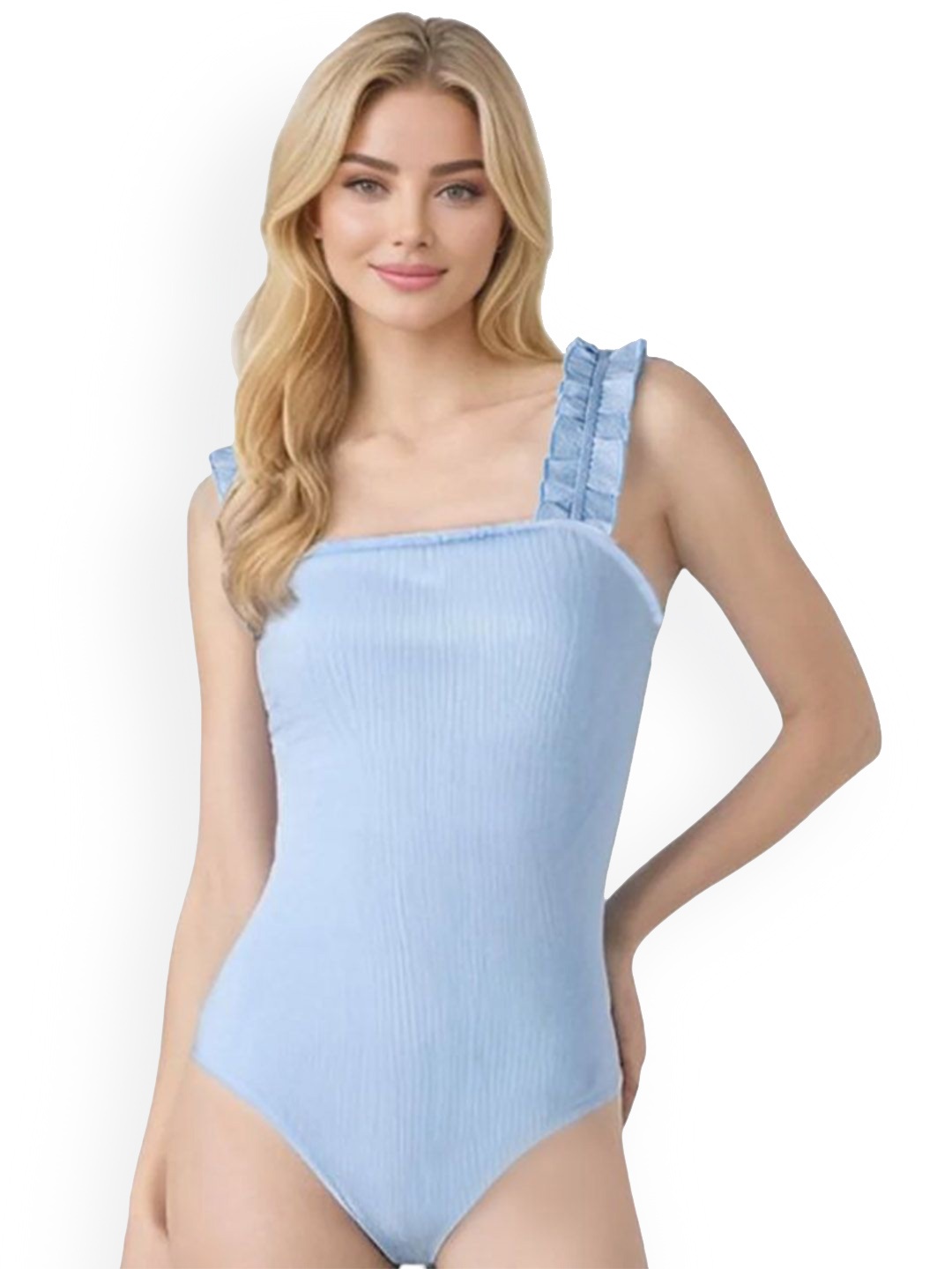 

StyleCast Square Neck Bodysuit, Blue