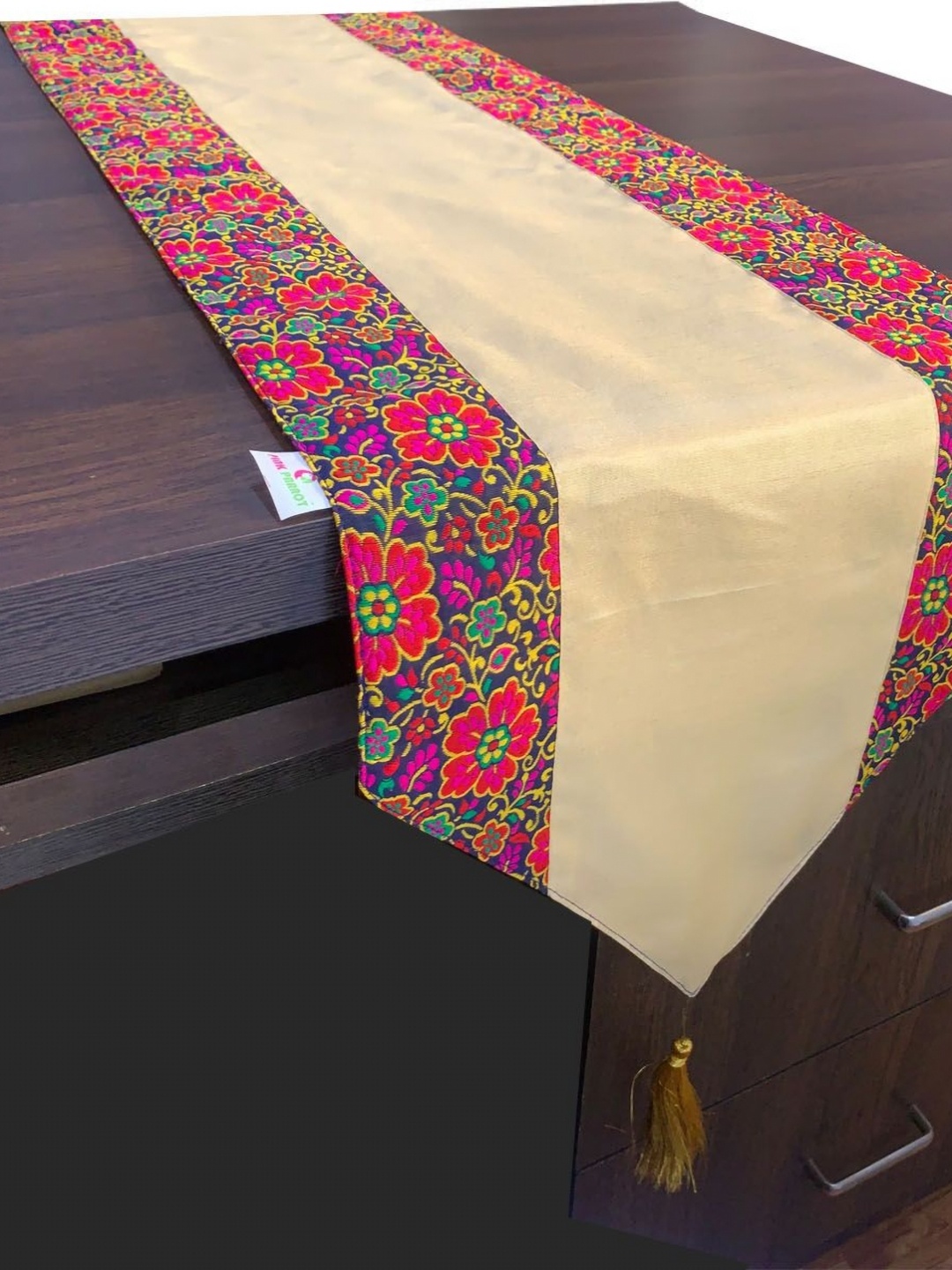 

Pink Parrot Red & Pink Ethnic Motifs Table Runner