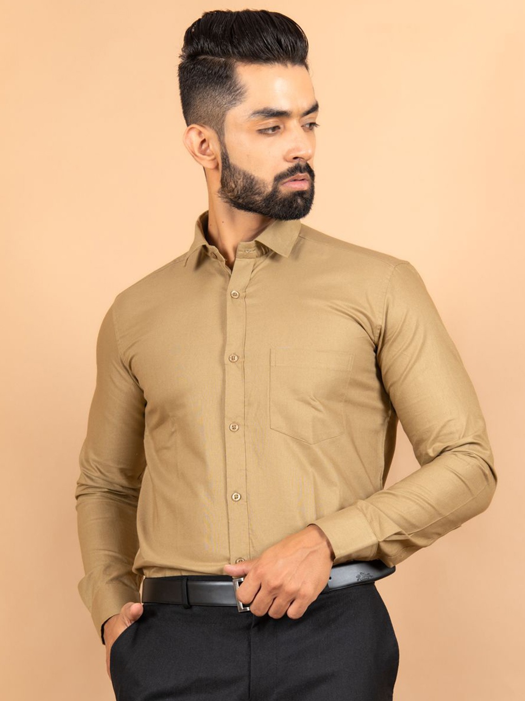 

Tistabene Men Standard Opaque Casual Shirt, Khaki