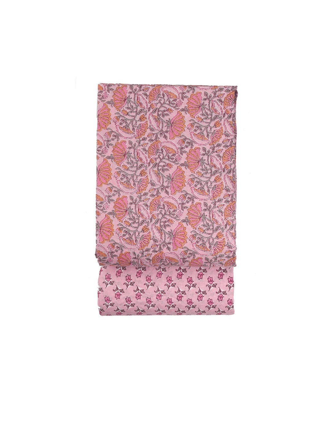 

Sun Fashion And Lifestyle Floral Printed Pure Cotton Unstitched Dress Material, Peach