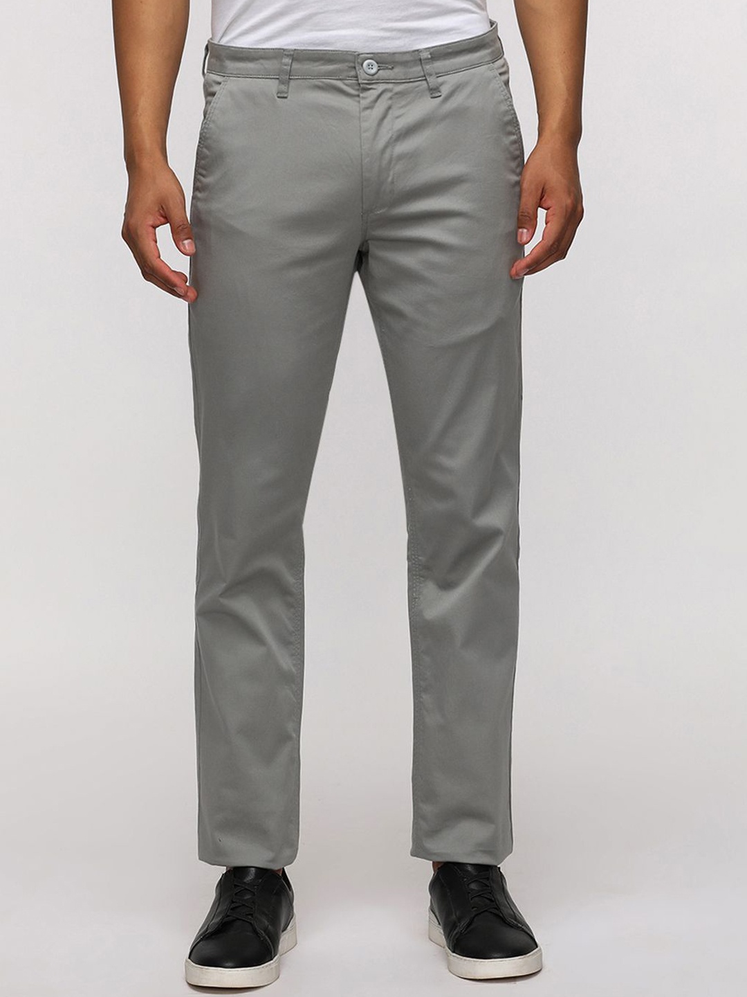 

Crocodile Sport Men Slim Fit Mid-Rise Easy Wash Cotton Regular Trousers, Grey