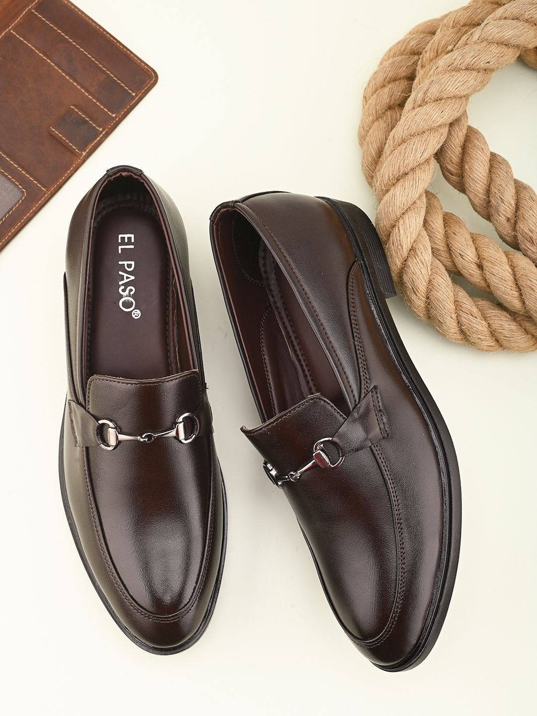

El Paso Men Synthtic Formal Loafers, Brown
