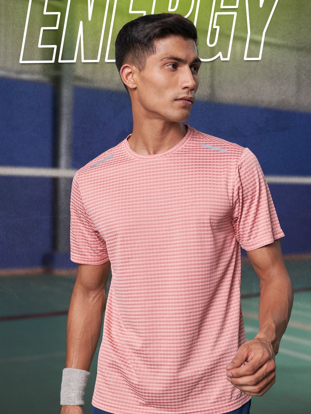 

Fit Monkey Men Abstract Printed Round Neck T-Shirt, Peach