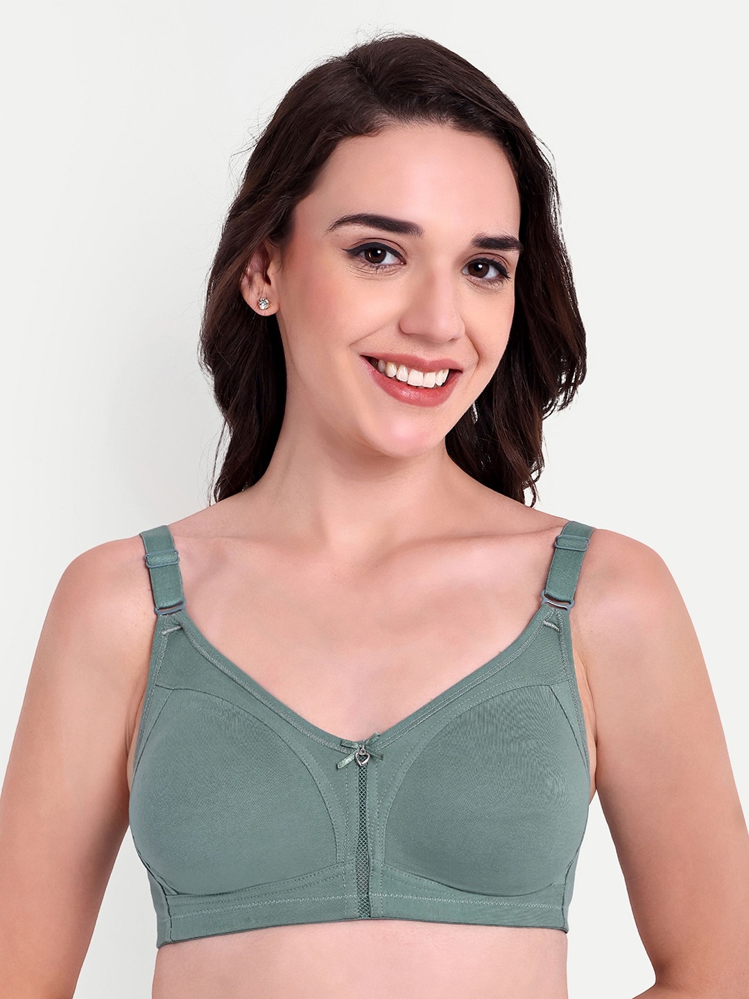 

Skin Beauty Solid Full Coverage Bra, Sea green