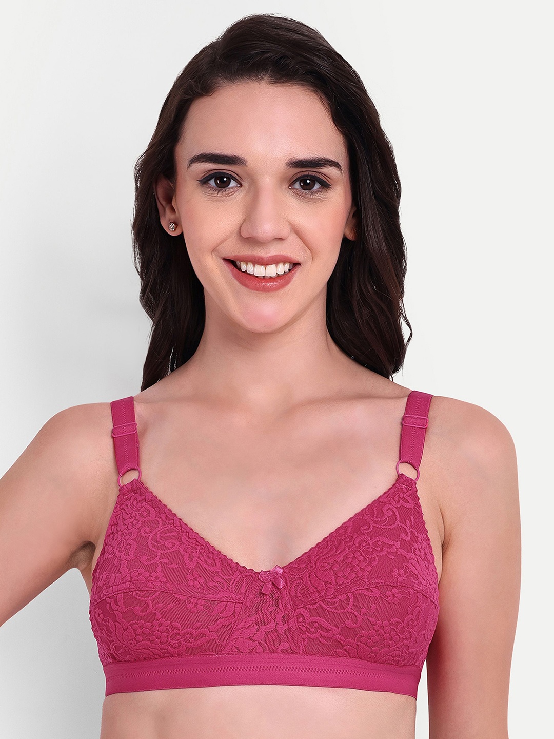 

Skin Beauty Women Floral Full Coverage Bralette Bra, Rose