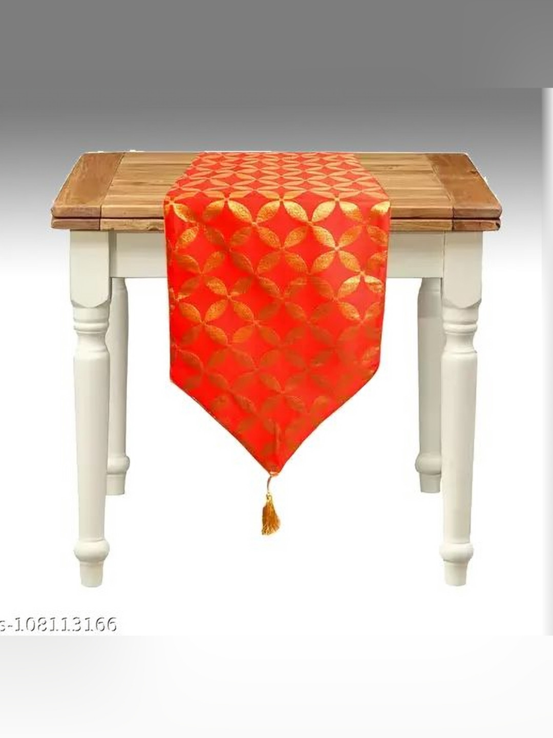 

Pink Parrot Orange & Gold-toned Ethnic Motifs Printed Table Runner