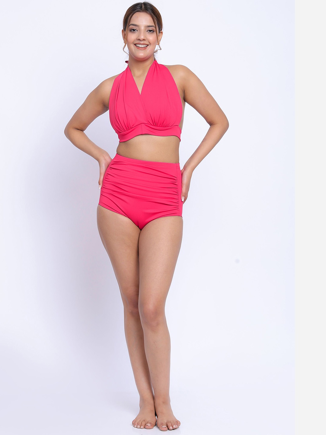 

FXM Halter Neck Swim Bikini Set, Pink