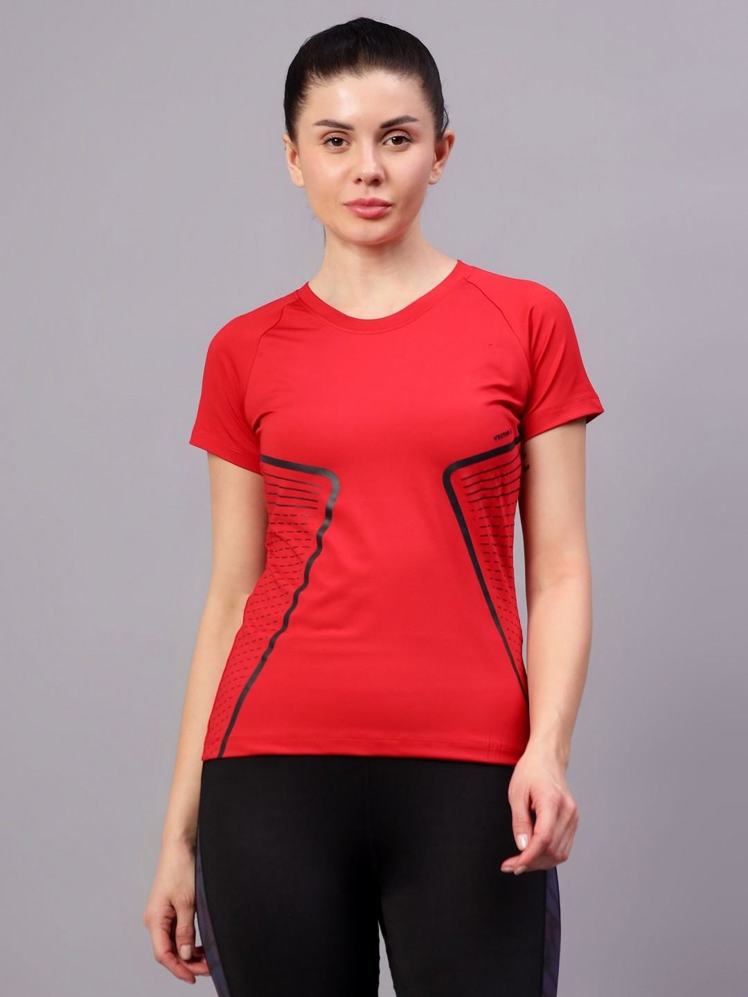 

VECTOR X Women Typography Printed Round Neck T-Shirt, Red