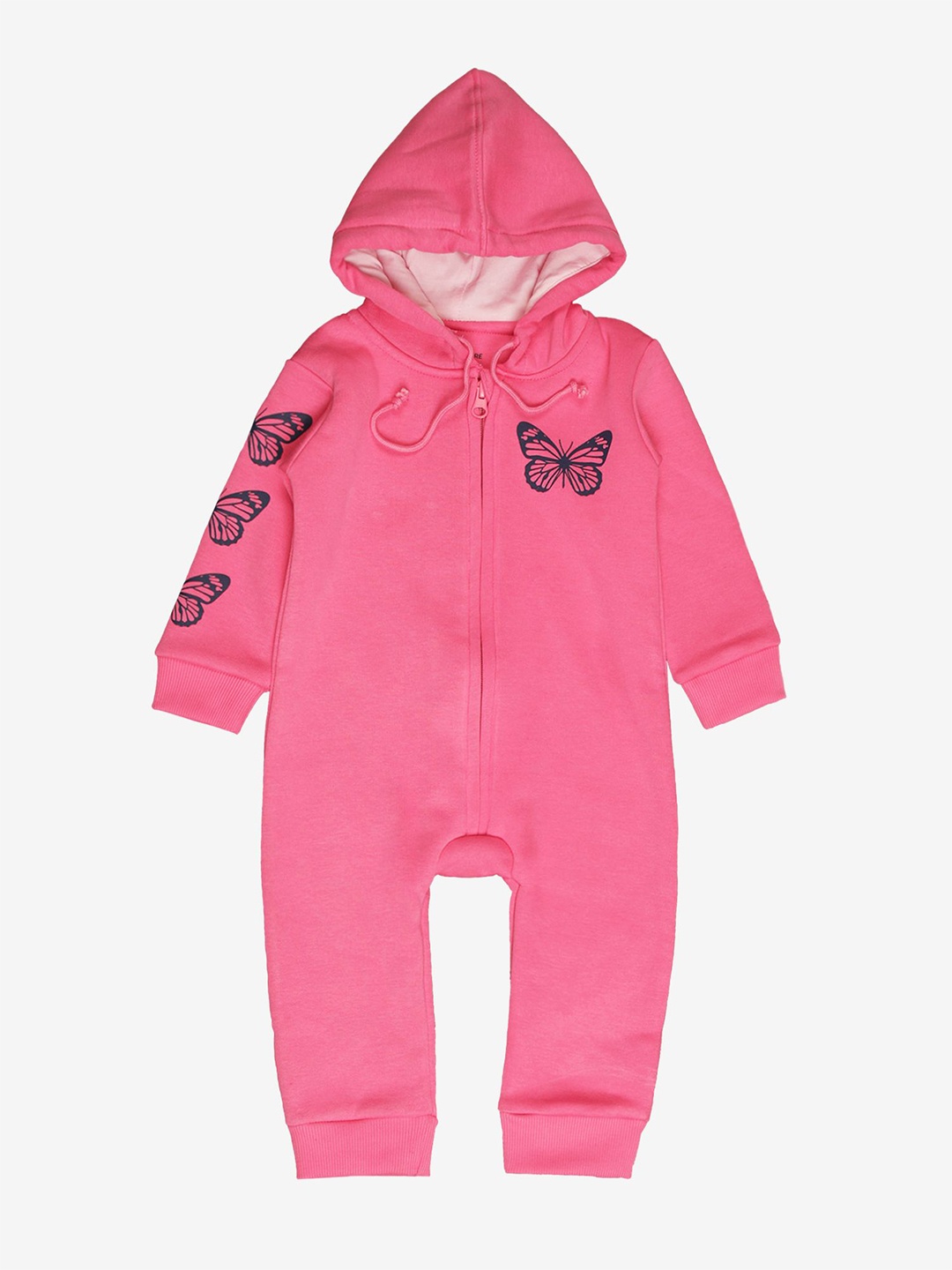 

Bodycare Girls Printed Cotton Hooded Romper, Pink