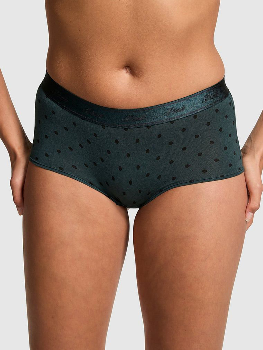 

Victoria's Secret PINK Printed Low Rise Boy Short Briefs, Green