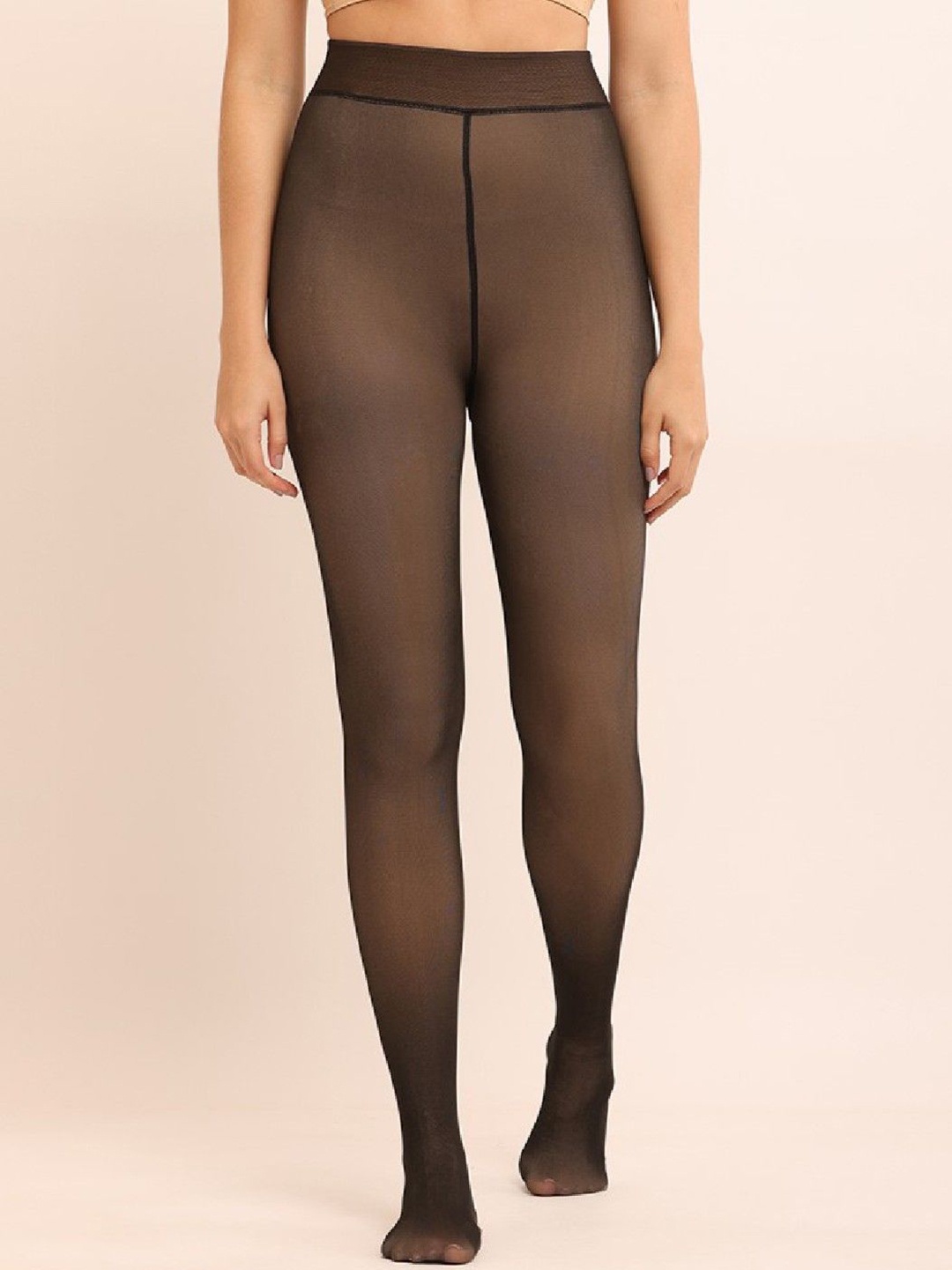 

Poftik Women Dual Tone Pantyhose Stockings, Brown