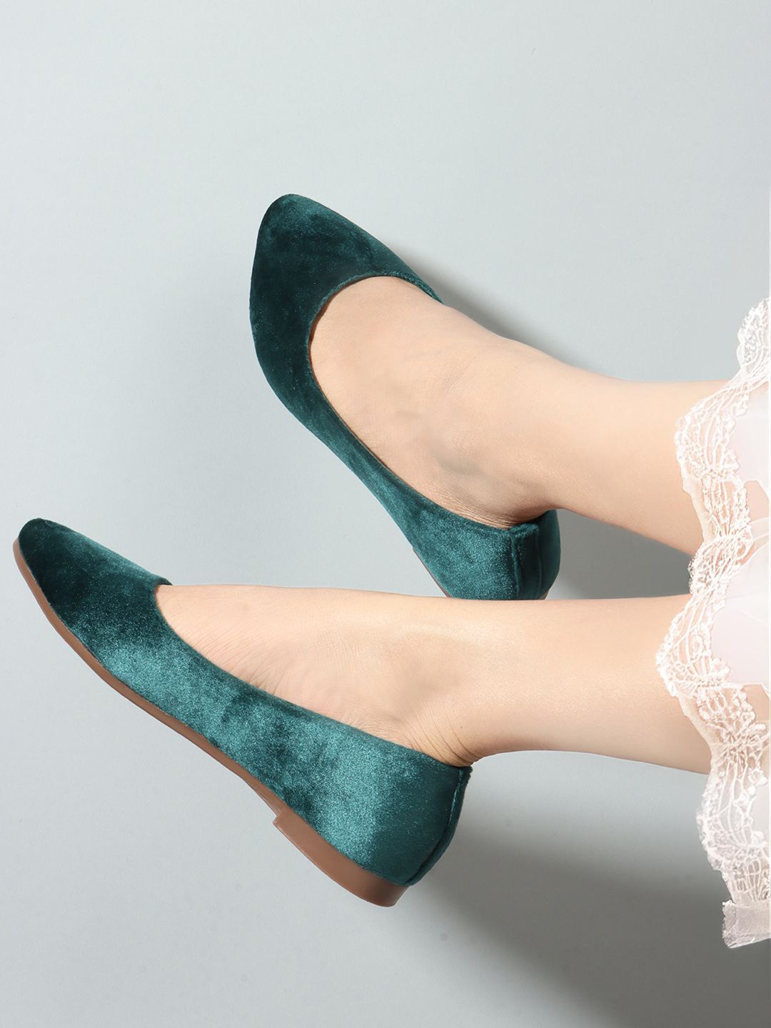 

Lavie Women Solid Party Ballerinas Flats, Green