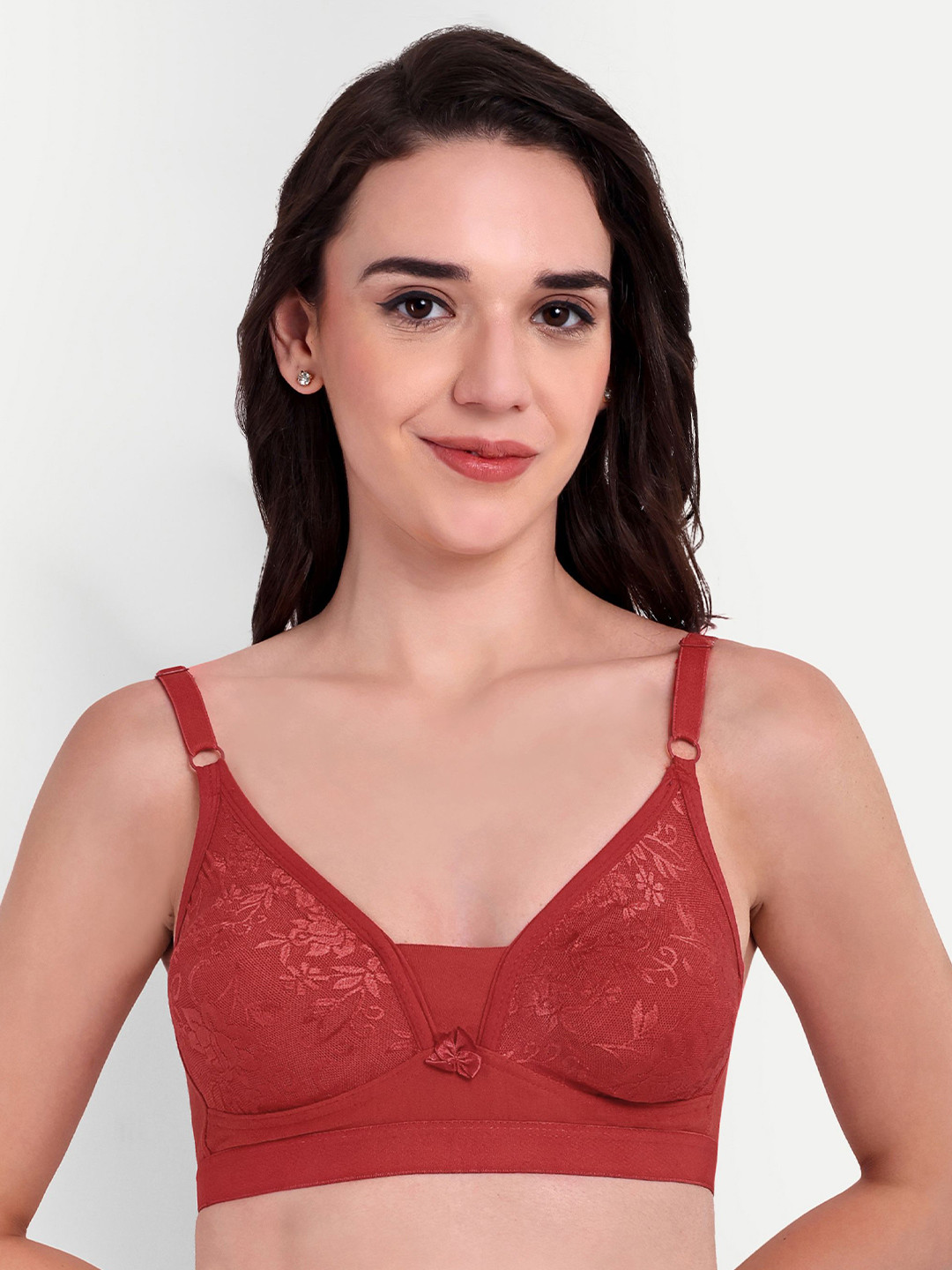 

Skin Beauty Floral Full Coverage Bra, Red