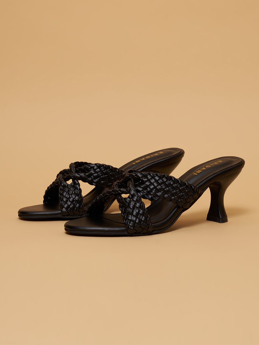 

ERIDANI Kitten Heel Sandals, Black