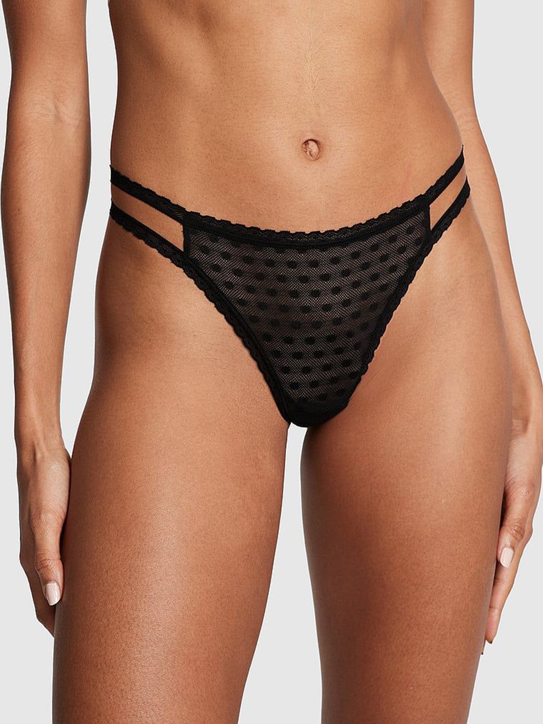 

Victoria's Secret PINK Women Low Rise Thongs Briefs, Black