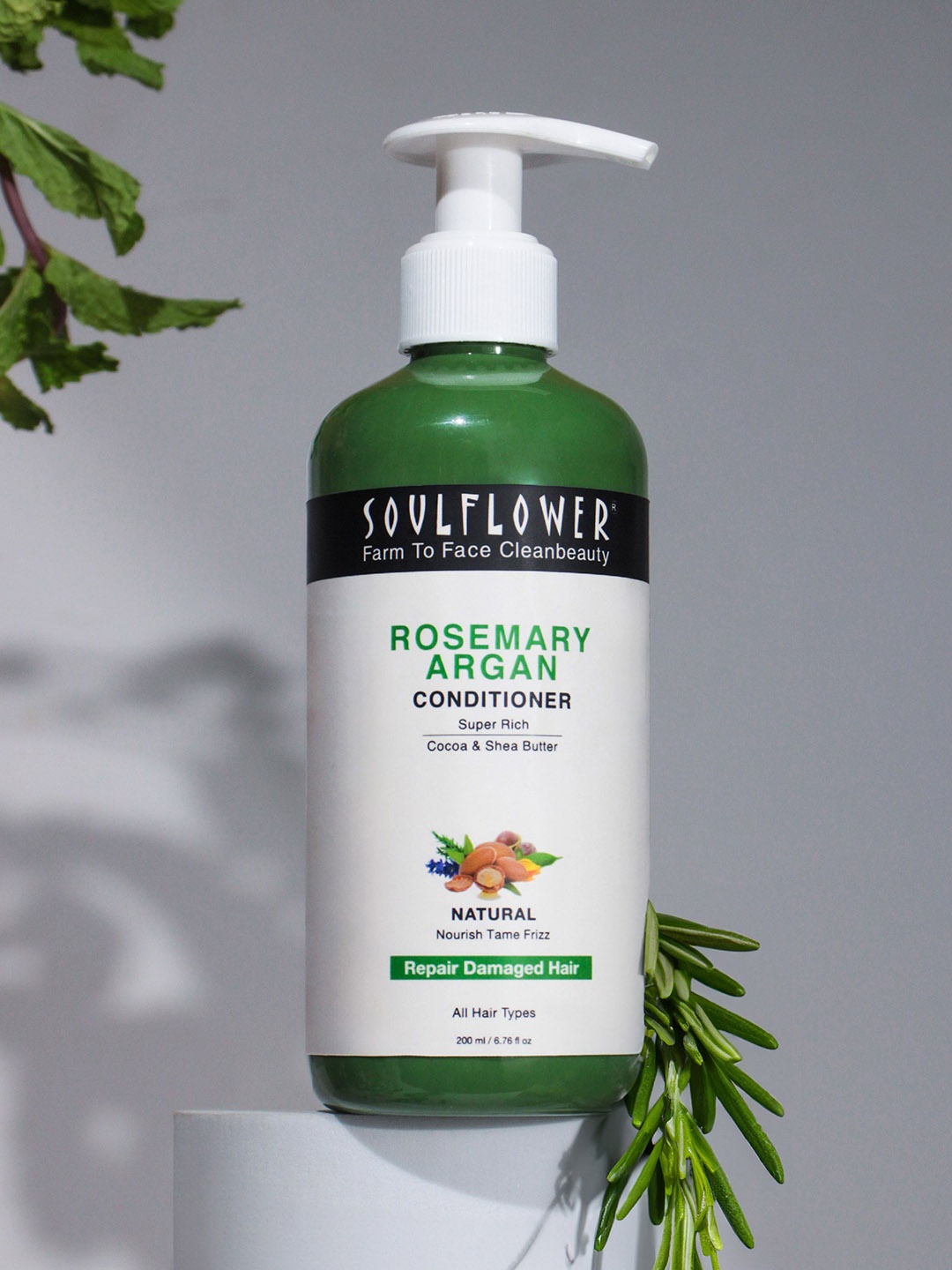 

Soulflower Rosemary Argan Conditioner -200ml, Cream