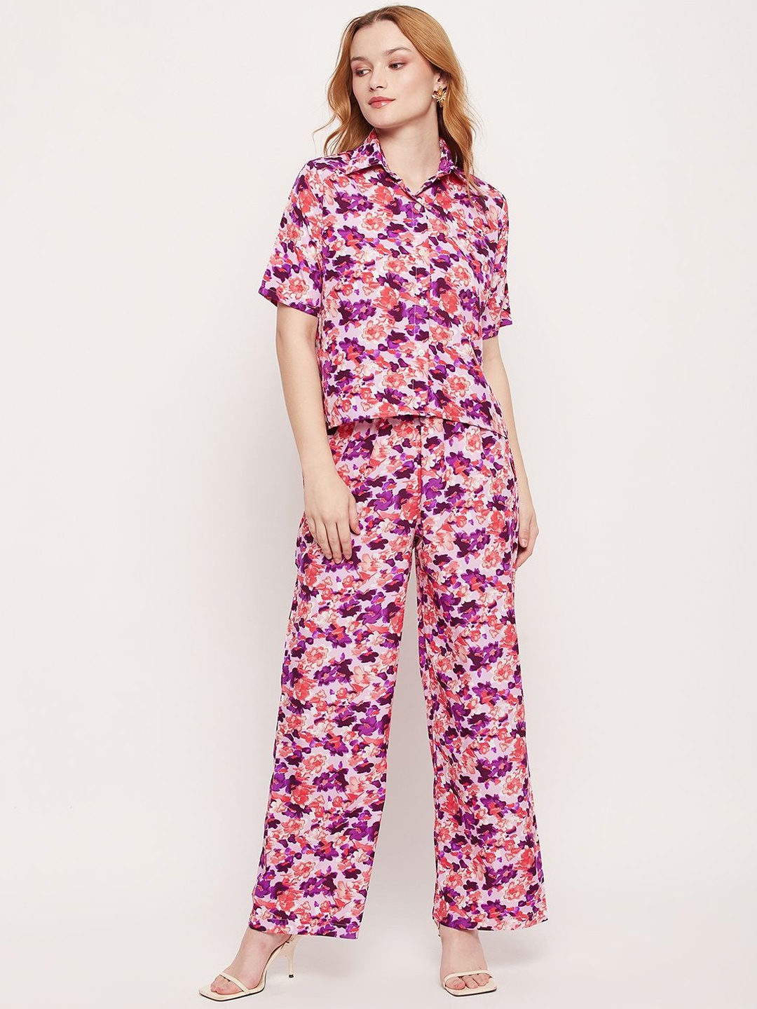 

Murcia Printed Shirt With Trouser Co-Ords, White