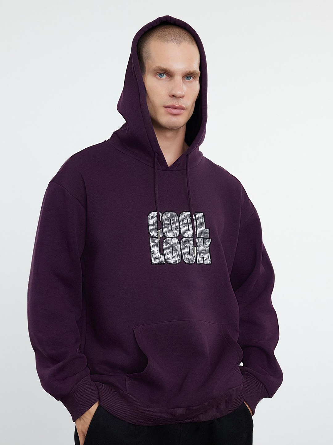 

Trendyol Men Printed Sweatshirt, Purple