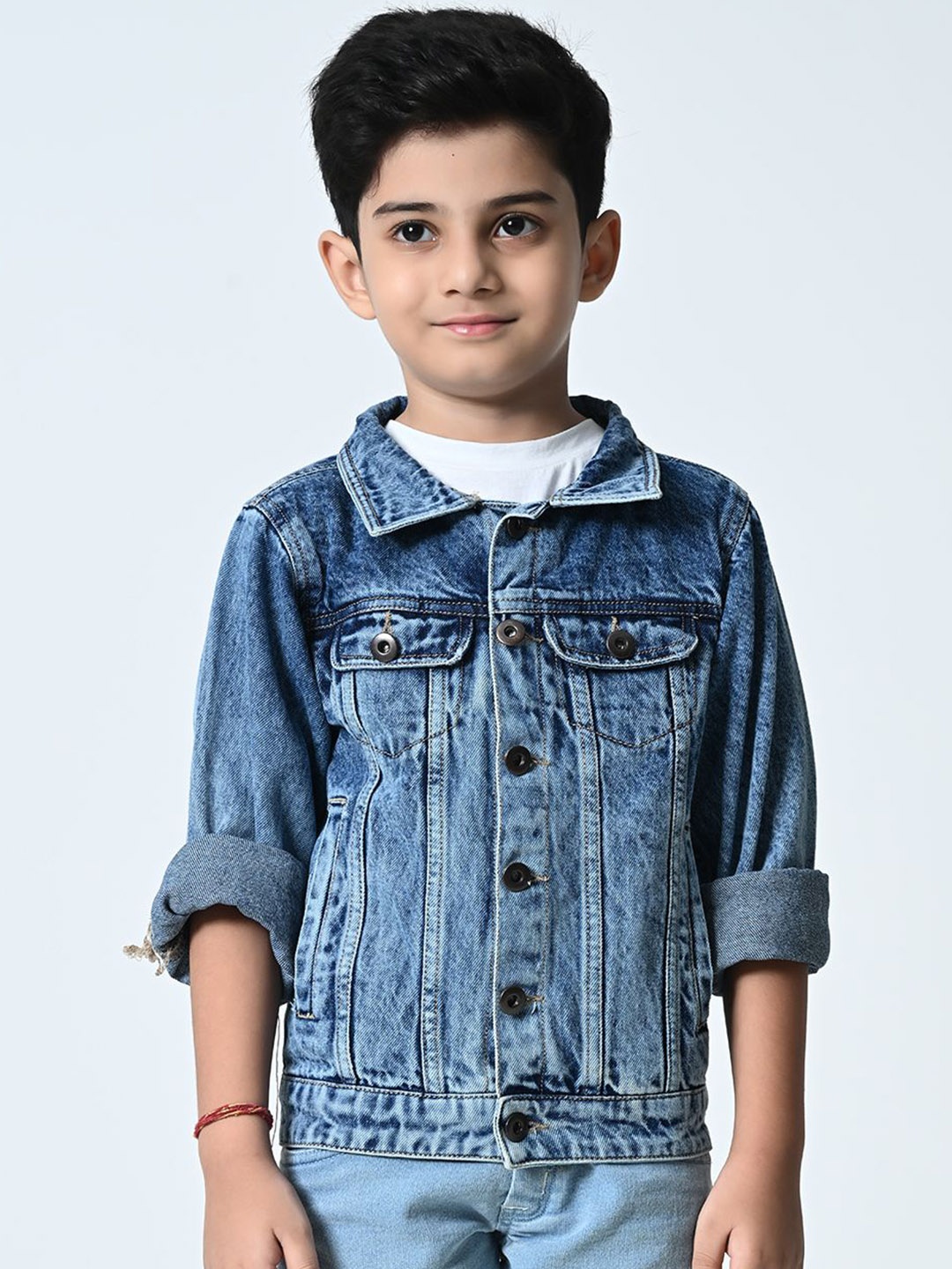 

Rue Collection Boys Washed Crop Denim Jacket, Blue