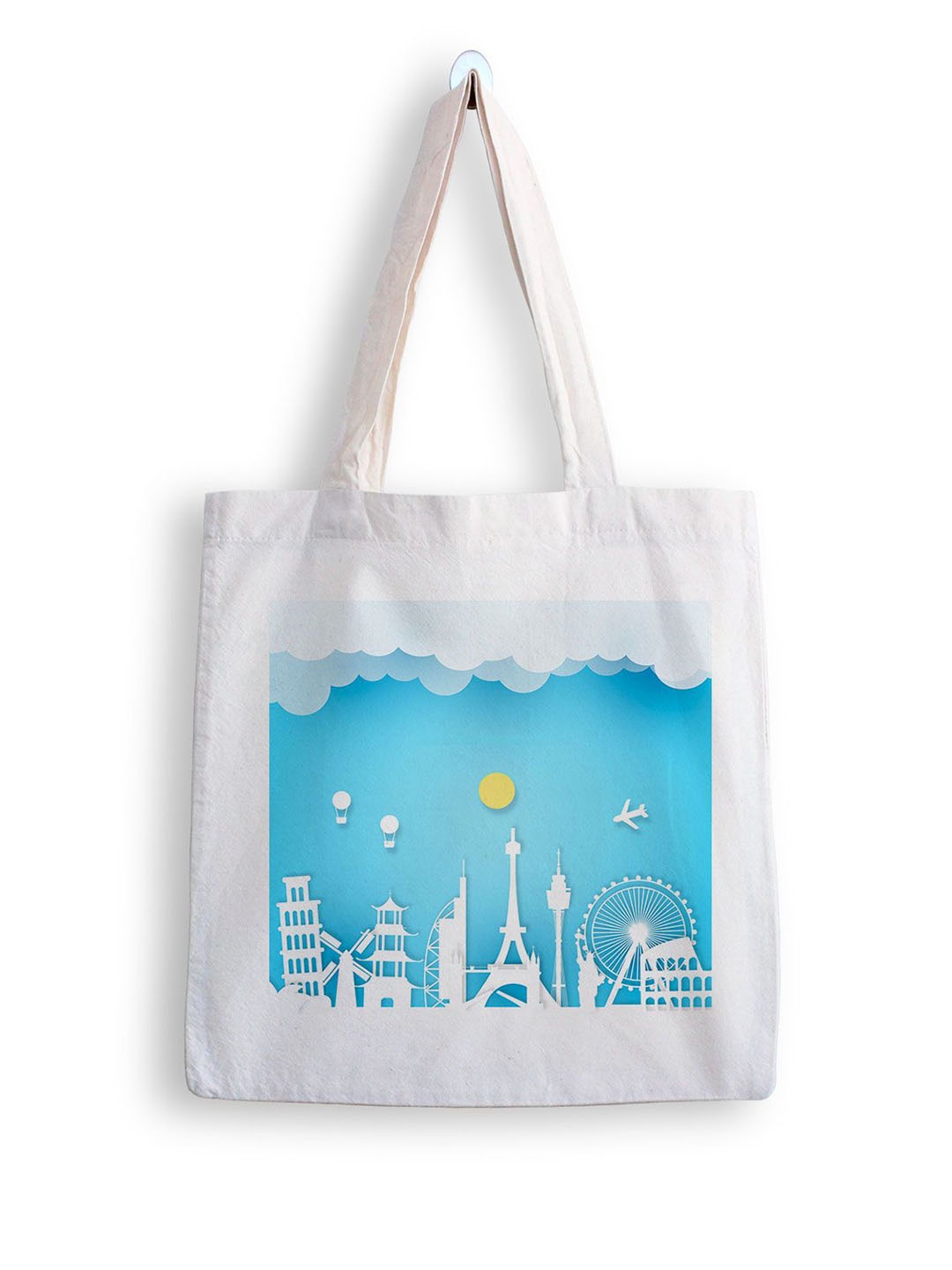 

ARTBUG Printed Shopper Tote Bag, White