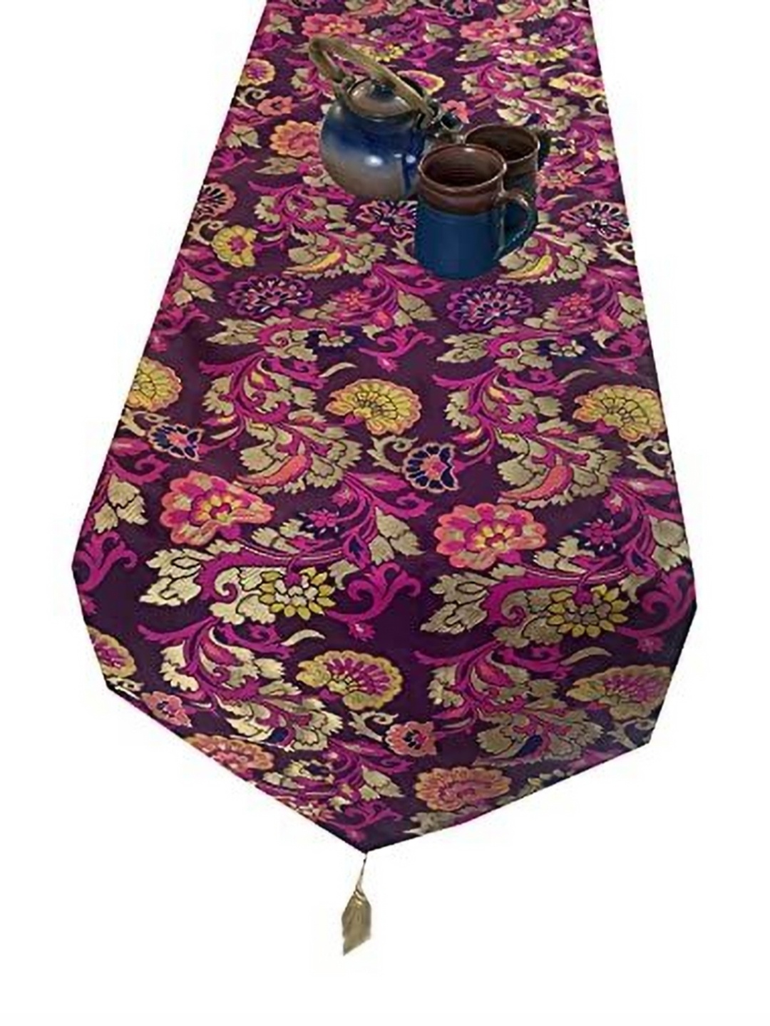 

Pink Parrot Brown & Red Woven Design Table Runners, Black