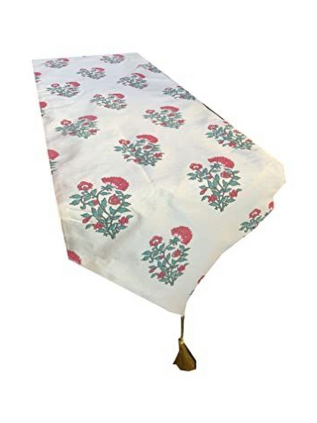 

Pink Parrot White & Green Floral Printed Table Runner