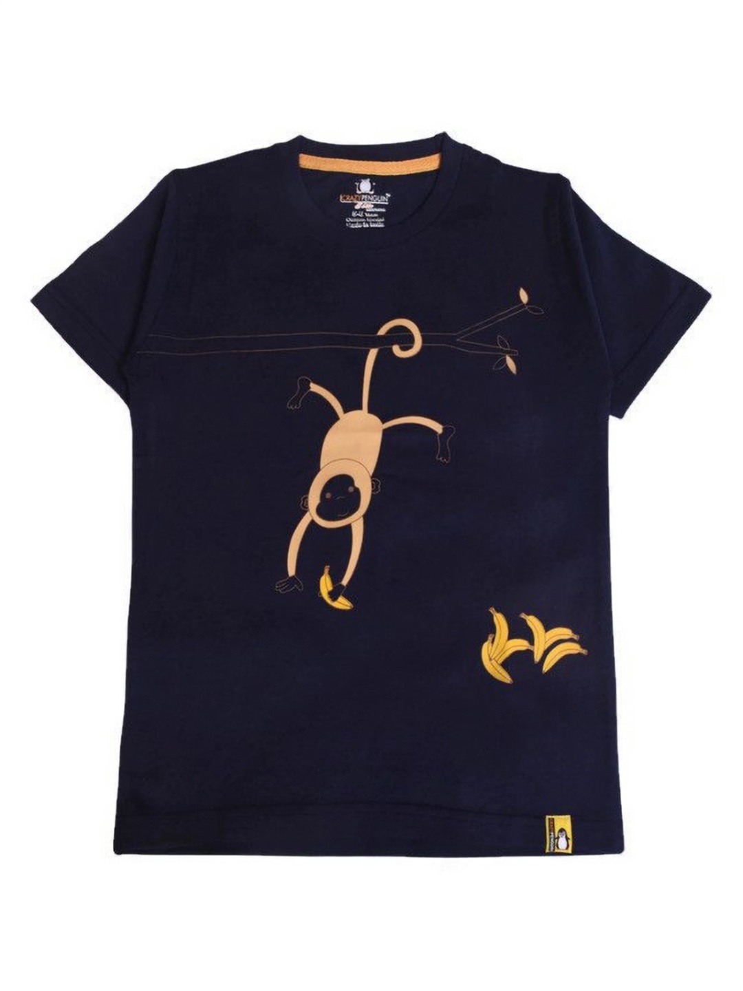 

CRAZYPENGUIN ELITE Boys Graphic Printed Round Neck Cotton T-Shirt, Navy blue