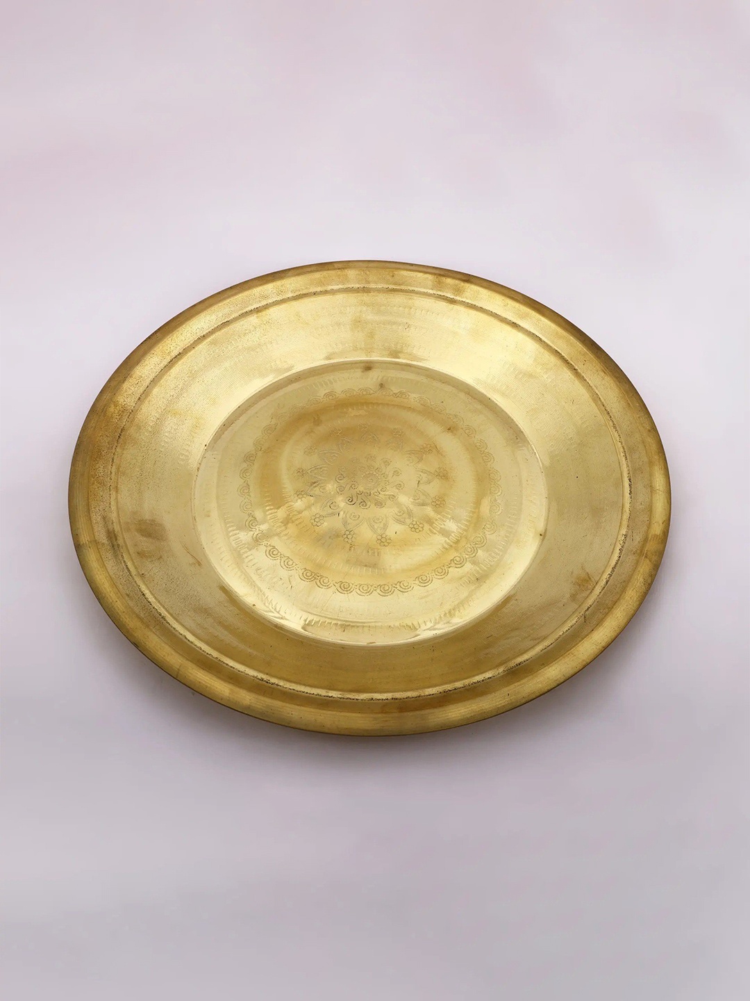 

Exotic India Brass Pooja Thali (Puja Parat), Gold