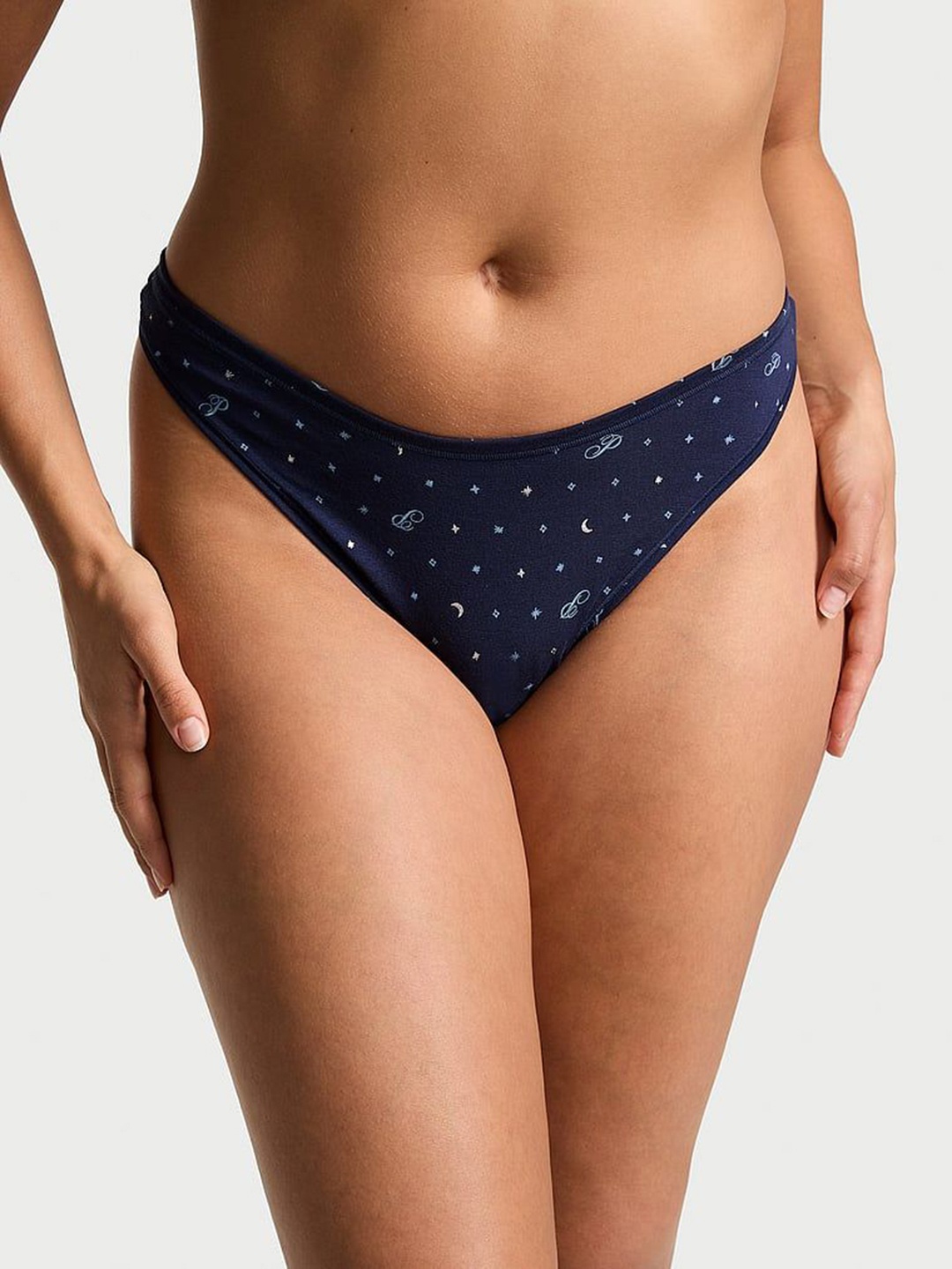 

Victoria's Secret Women Printed Low Rise Thong Briefs, Blue