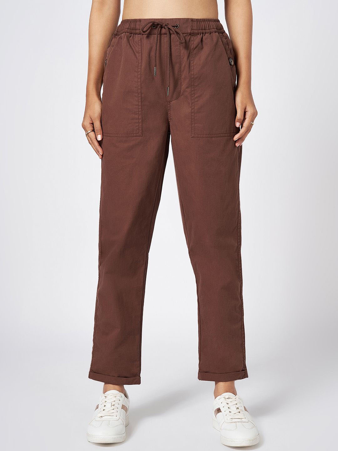 

Honey by Pantaloons Women High Rise Track Pants, Brown