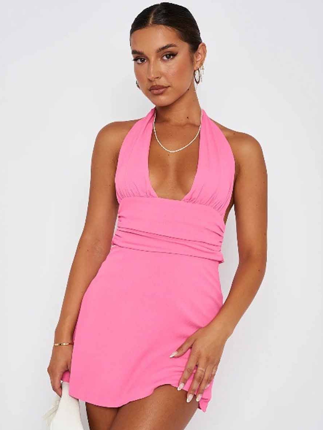 

StyleCast Halter Neck Bodycon Midi Dress, Pink