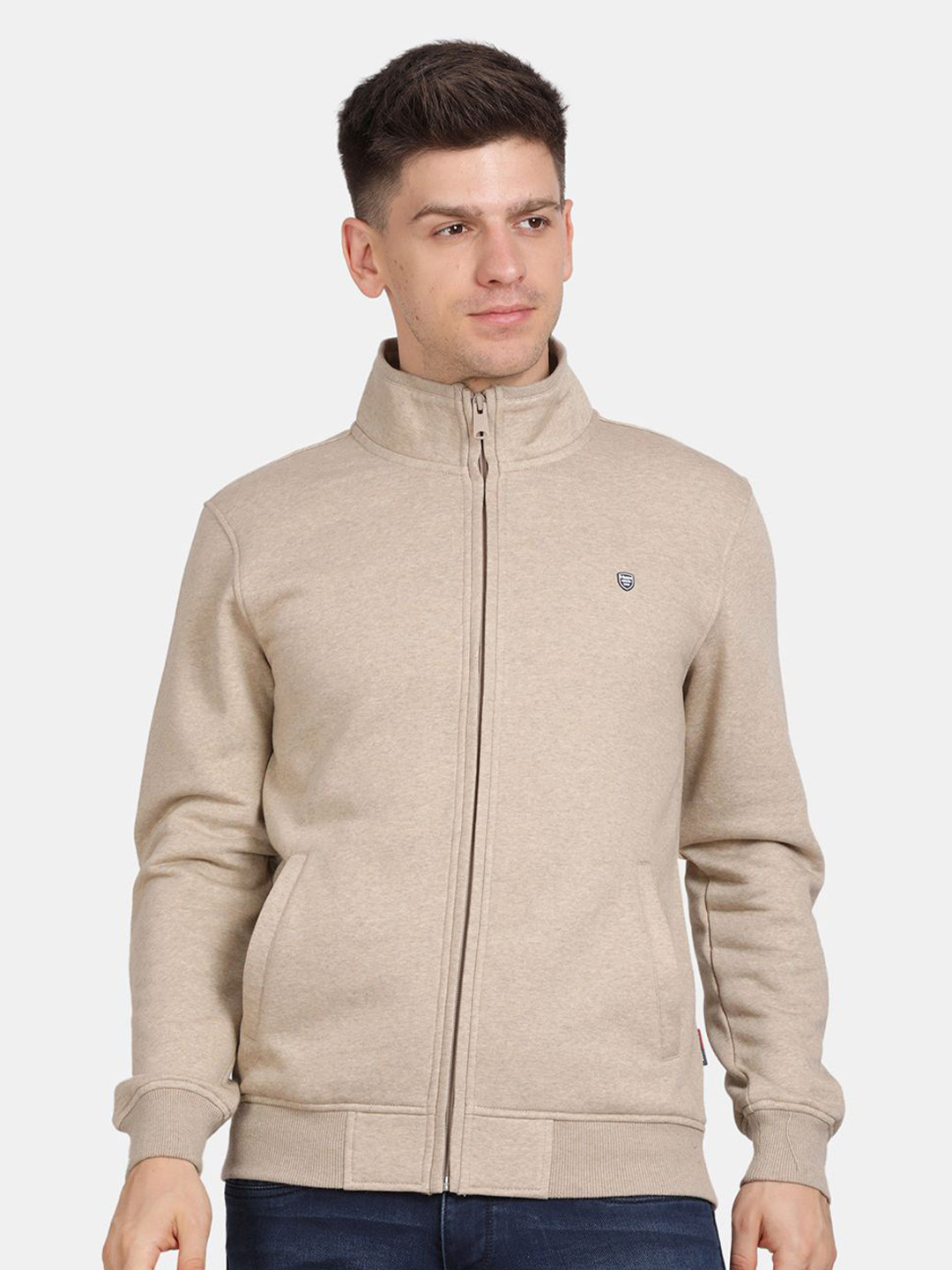 

t-base Men Front Open Sweatshirt, Beige