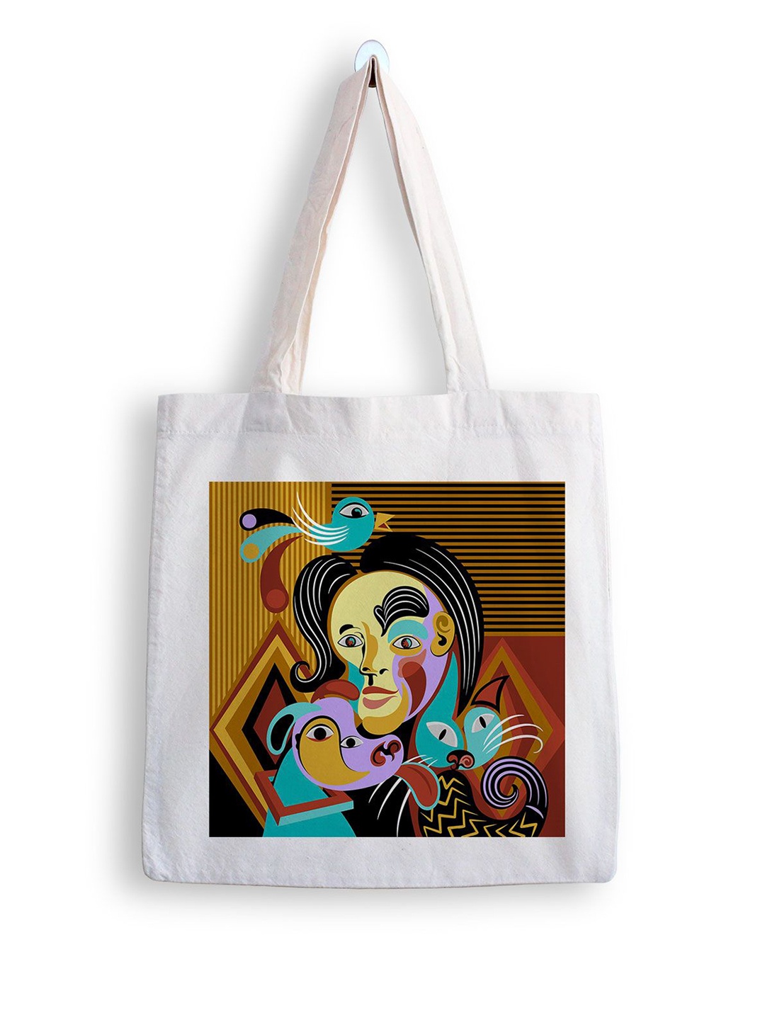 

ARTBUG Printed Shopper Tote Bag, White