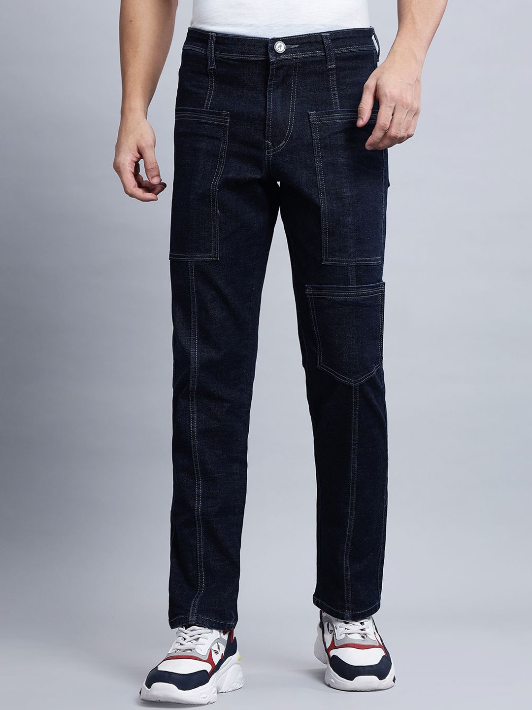 

N AND J Men Jean High-Rise Clean Look Jeans, Navy blue