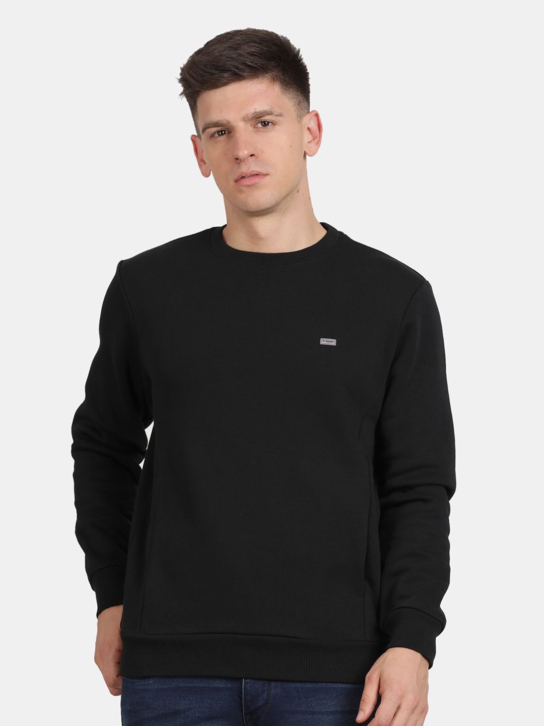 

t-base Men Solid Sweatshirt, Black