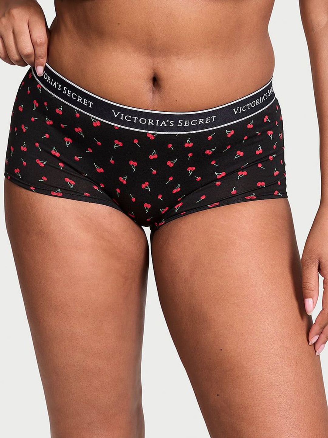 

Victoria's Secret Printed Low-Rise Boy Shorts Briefs 112463476F0W, Black