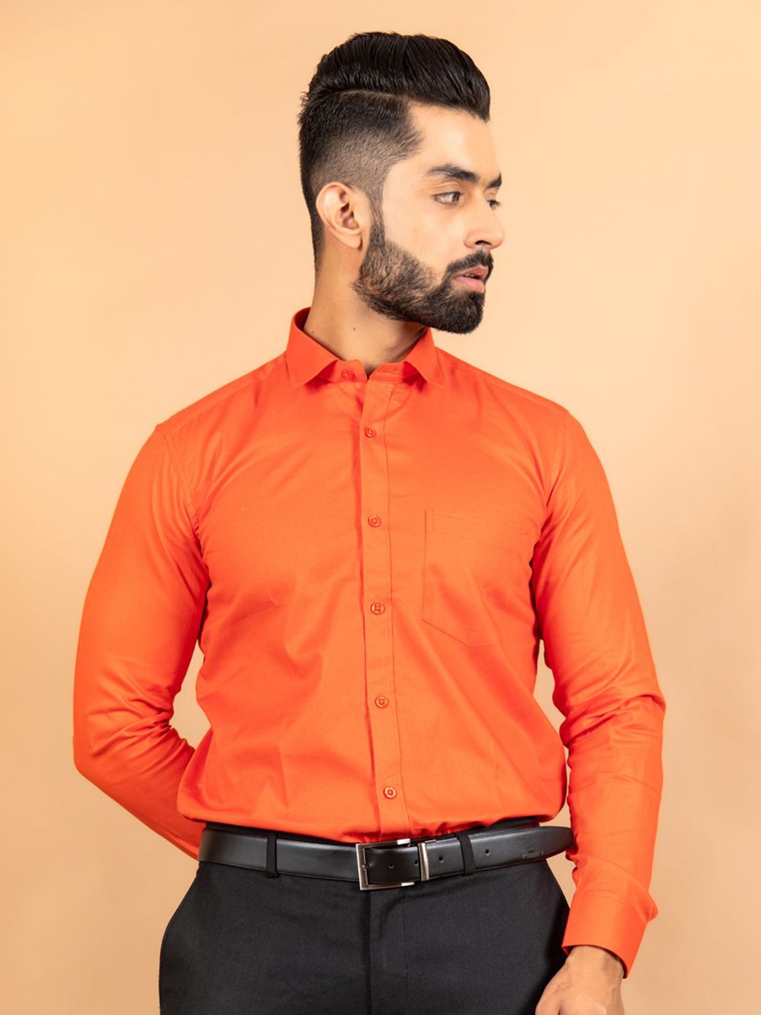 

Tistabene Men Standard Opaque Casual Shirt, Orange