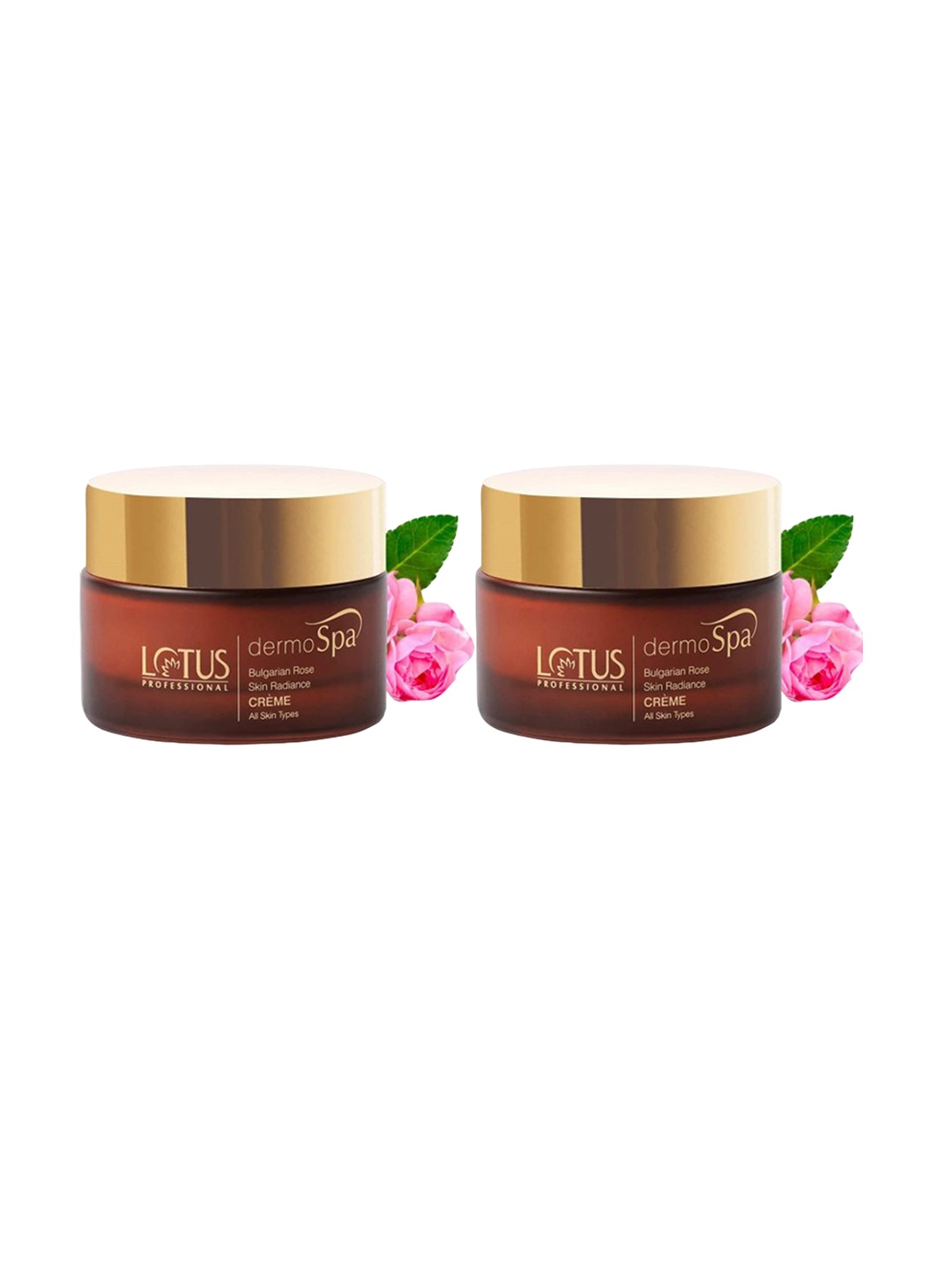 

Lotus Professional Set Of 2 DermoSpa Bulgarian Rose Skin Radiance Cream SPF 20-50g Each, Coffee brown