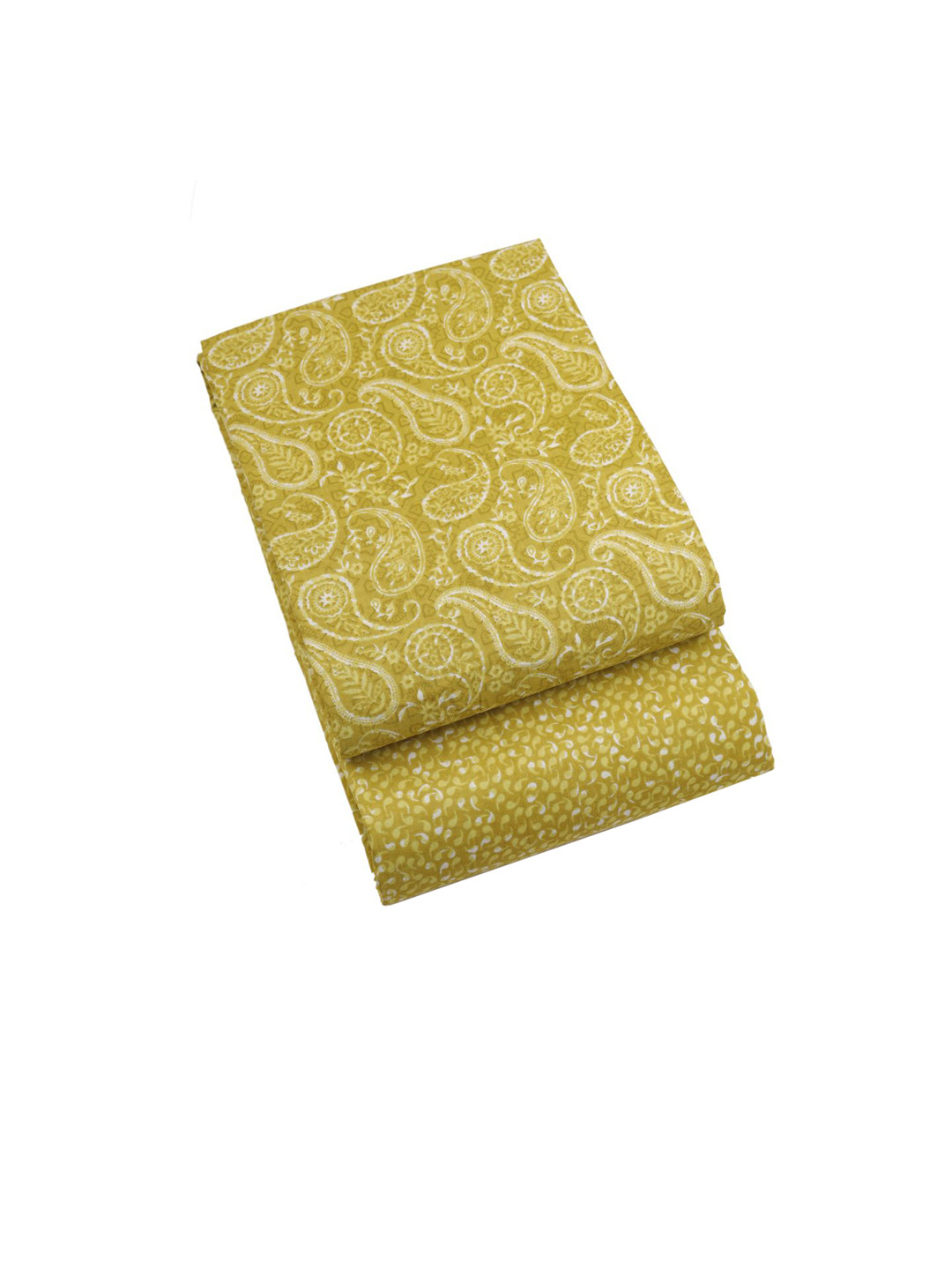 

Sun Fashion And Lifestyle Paisley Printed Pure Cotton Unstitched Dress Material, Mustard