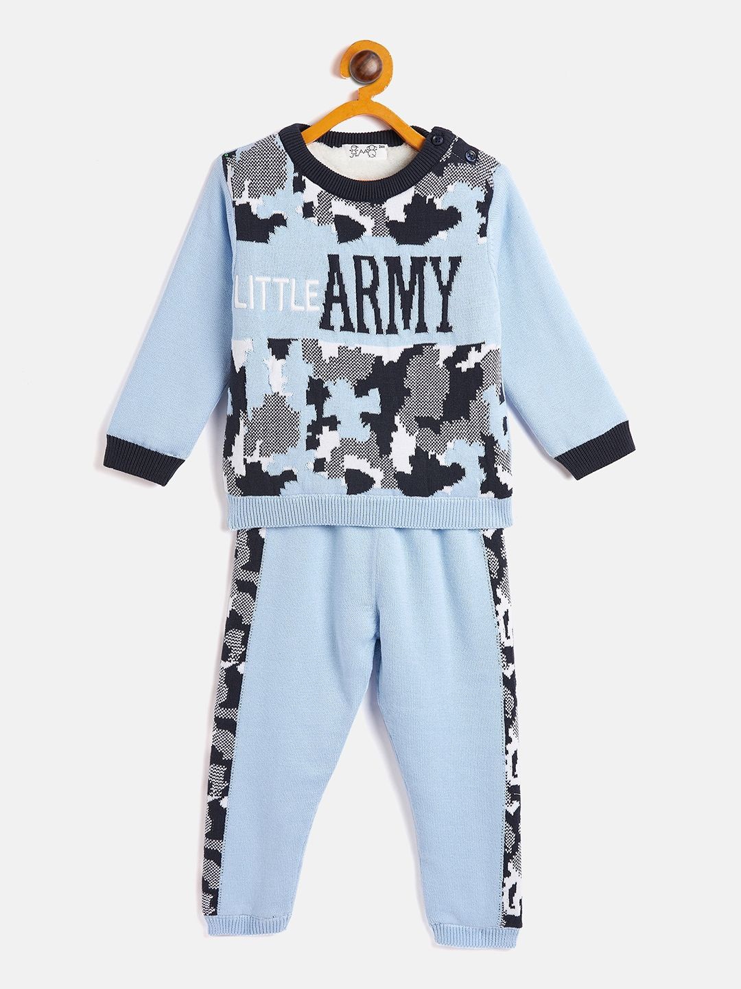 

JWAAQ Boys Printed Pure Cotton Sweatshirt With Jogger, Blue