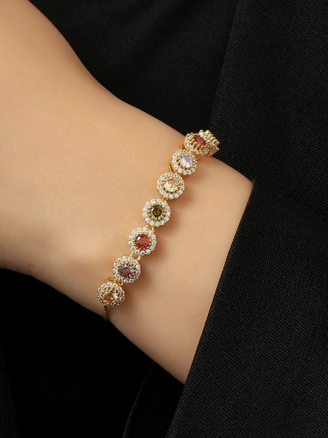 

SALTY Koen Gold-Plated Stone-Studded Circle Wraparound Bracelet