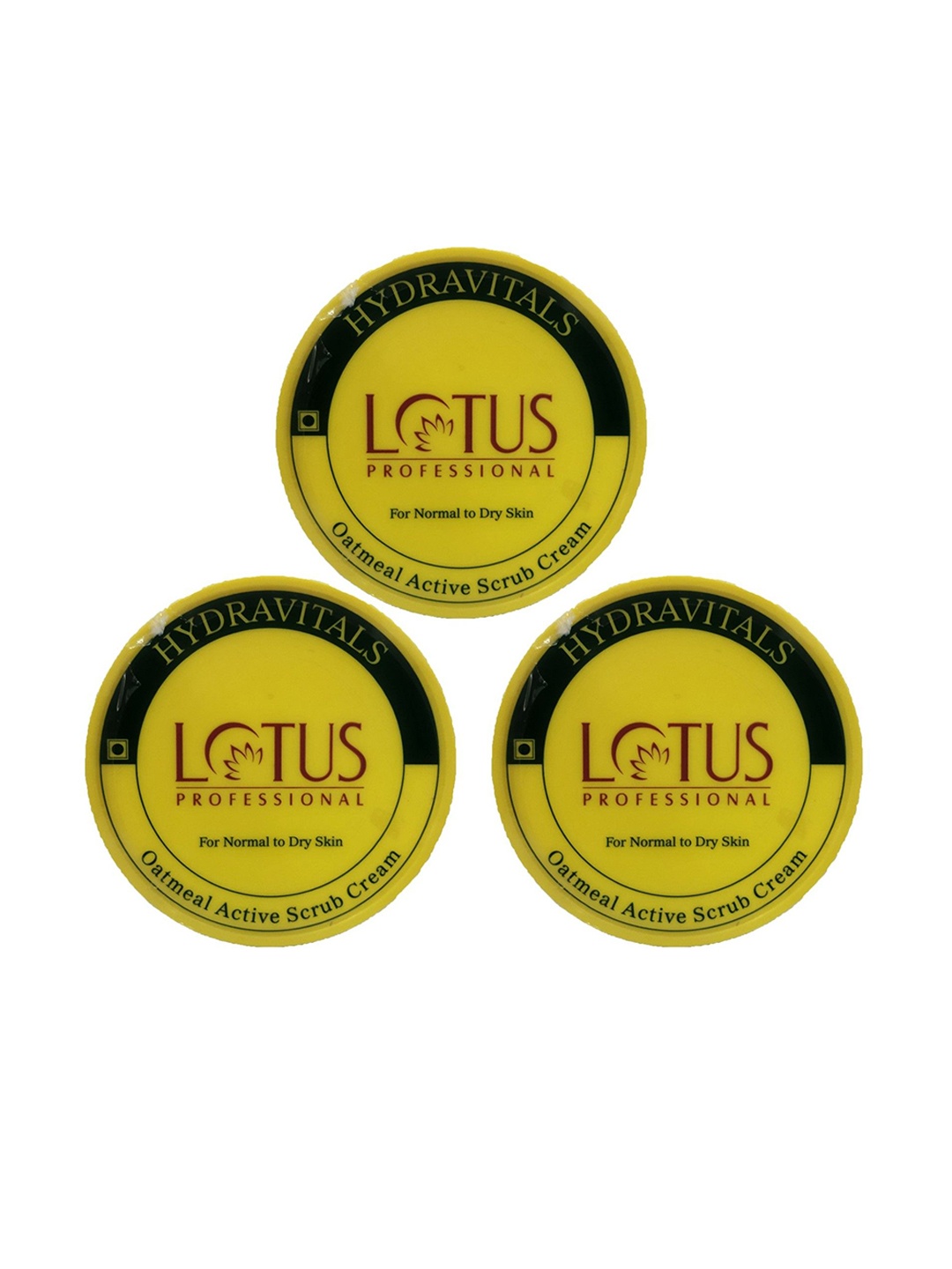 

Lotus Professional Hydravitals Set Of 3 Oatmeal Active Scrub Cream-260g Each, Yellow