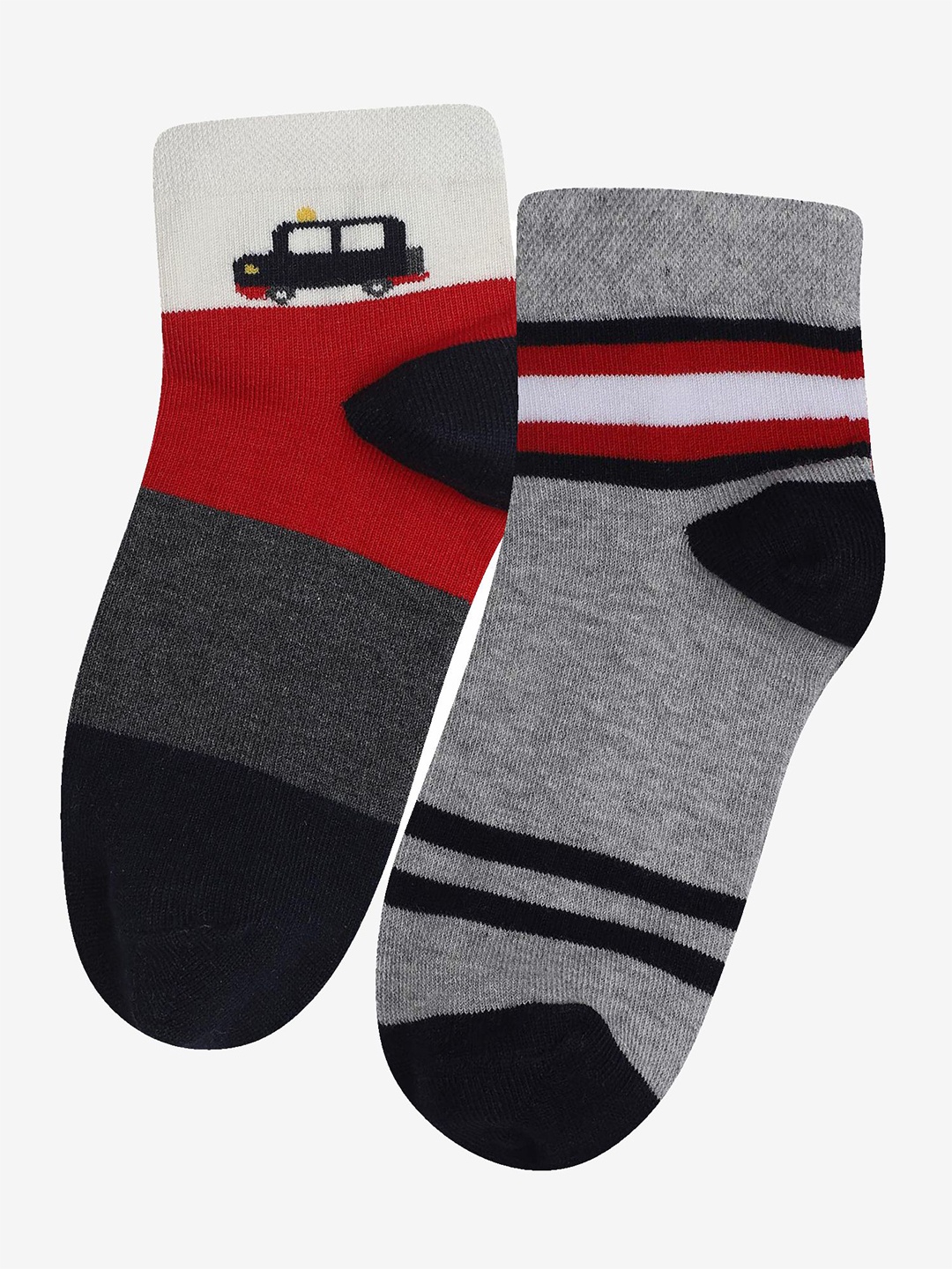 

Bodycare Boys Pack Of 2 Printed Cotton Ankle Length Socks, Grey