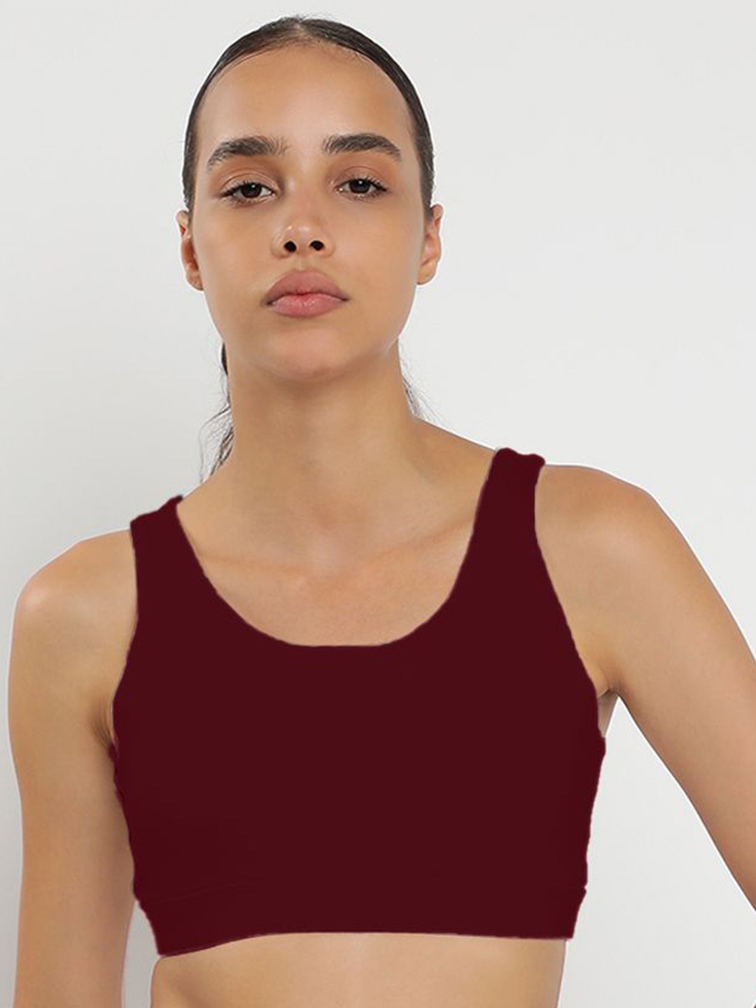 

Wearjukebox Medium Coverage Solid Bra, Maroon