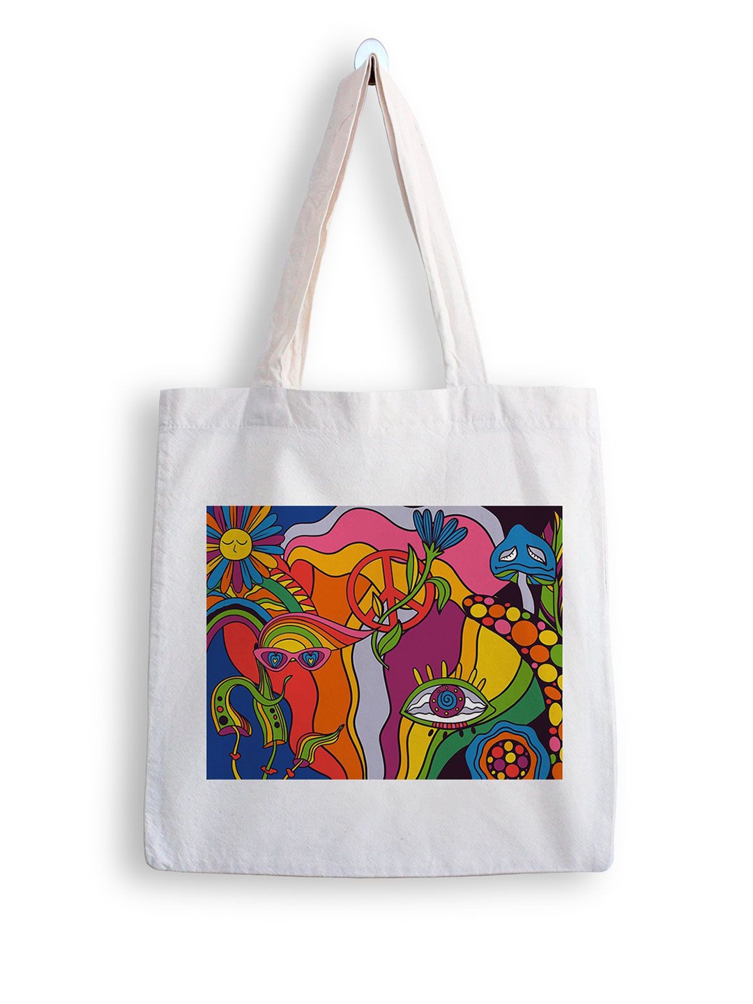 

ARTBUG Printed Shopper Tote Bag, White