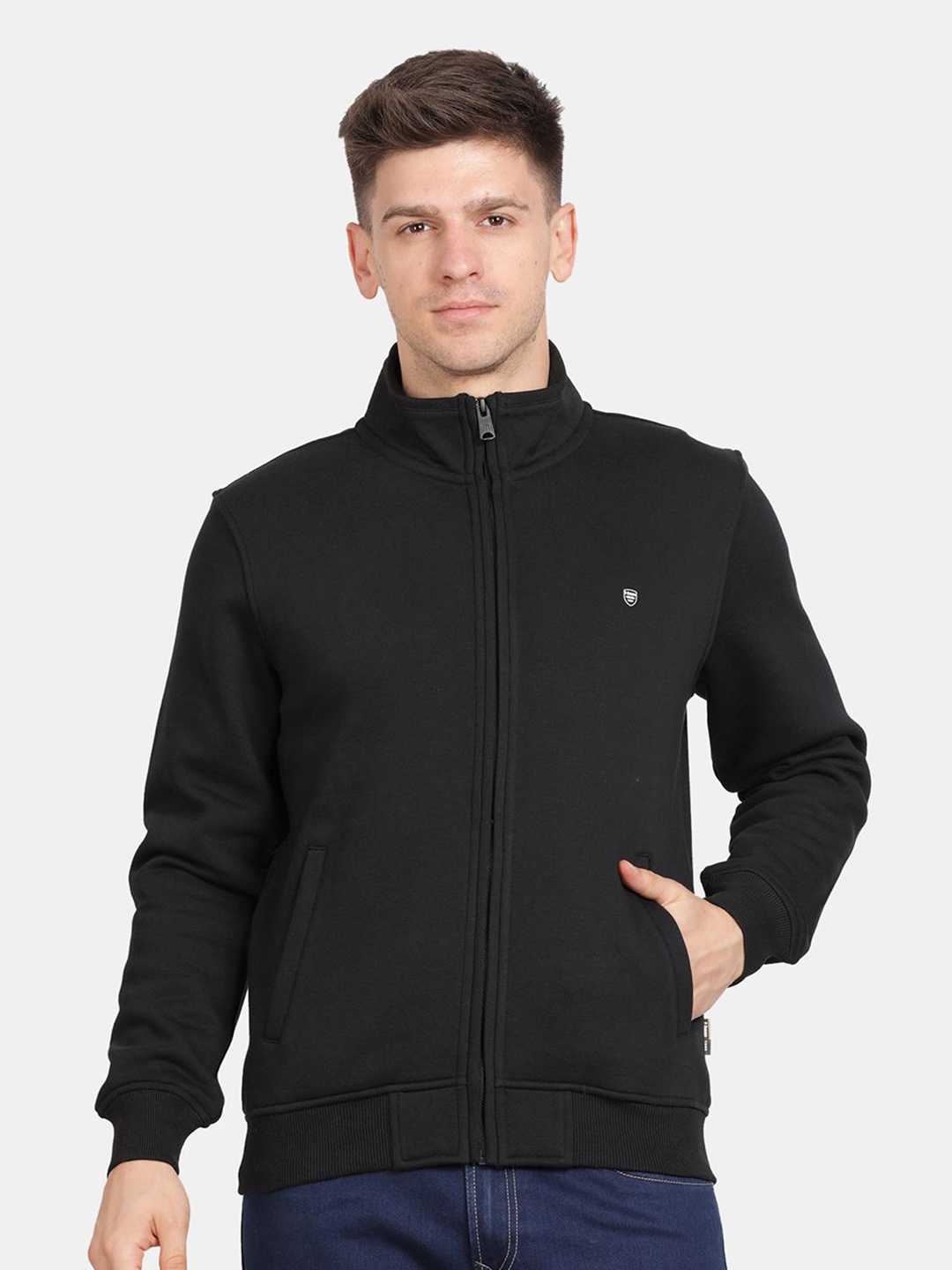

t-base Men Front Open Sweatshirt, Black